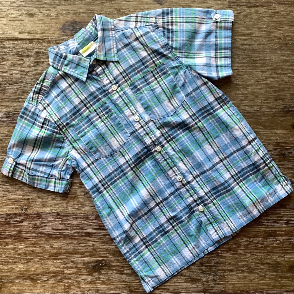 Boys Crazy 8 Plaid Short Sleeve Button Up Shirt
